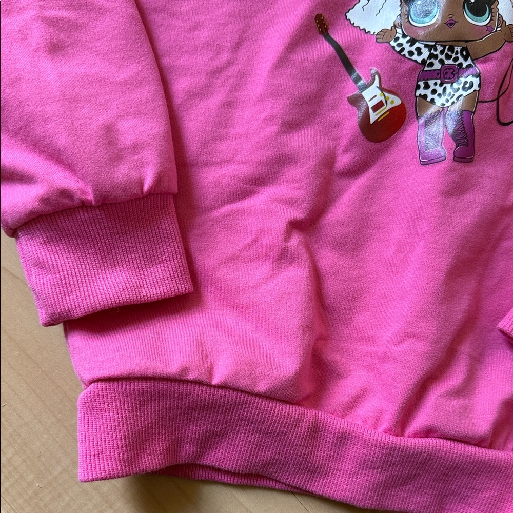 Pink Kids Hoodie with LOL Doll Characters - Picture 4 of 5